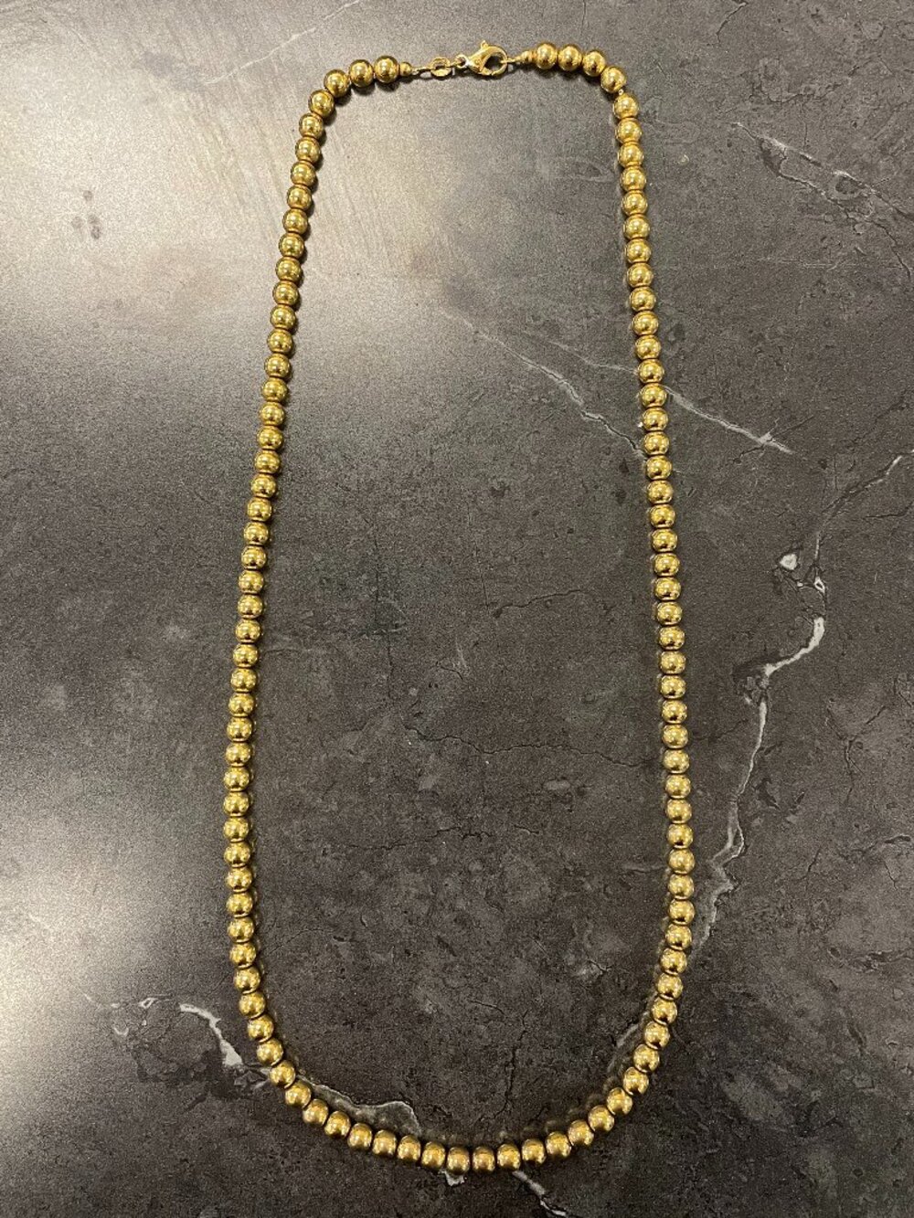 Gold Plated Over Sterling Silver Ball Chain Necklace